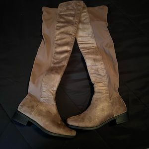 Brown/Tan Wide Width Knee High Boots